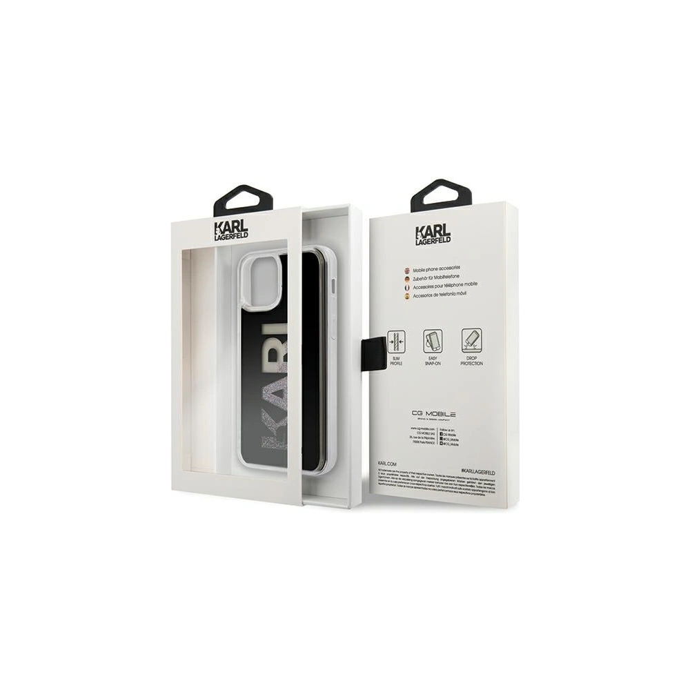 Wholesale Karl Lagerfeld KLHCP12SKLMLBK Apple iPhone 12 mini black hardcase Karl Logo Glitter - KLD405BLK - {ean13} - Hurt