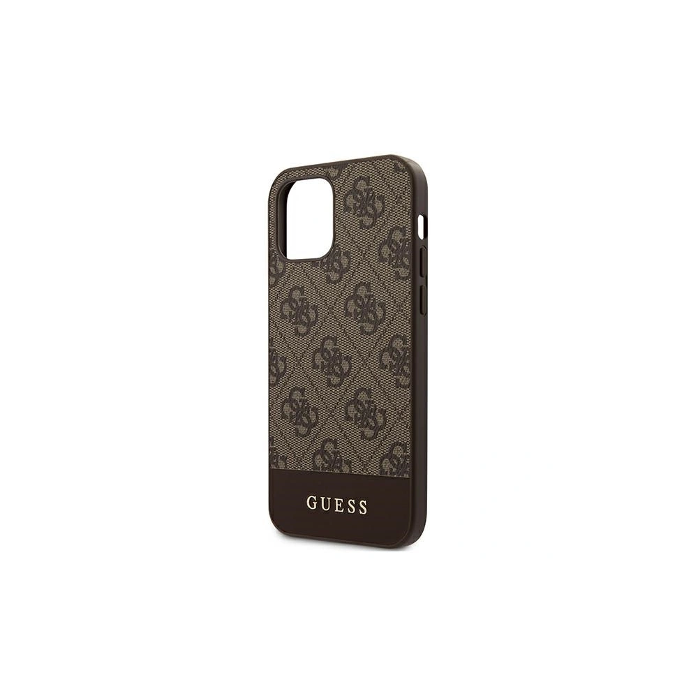 Hurtownia GSM - Etui Guess GUHCP12MG4GLBR Apple iPhone 12/12 Pro brązowy/brown hardcase 4G Stripe Collection - GUE736BR - {ean13} - Hurt