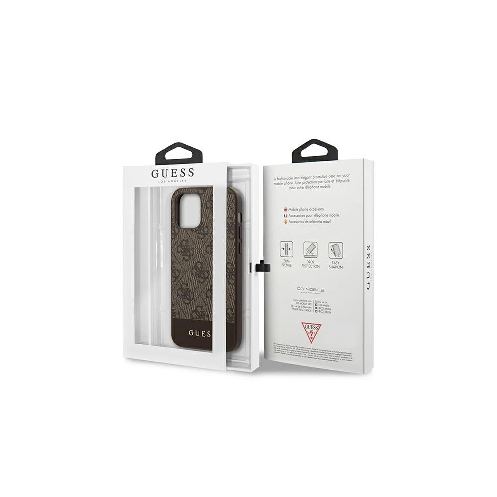 Hurtownia GSM - Etui Guess GUHCP12MG4GLBR Apple iPhone 12/12 Pro brązowy/brown hardcase 4G Stripe Collection - GUE736BR - {ean13} - Hurt