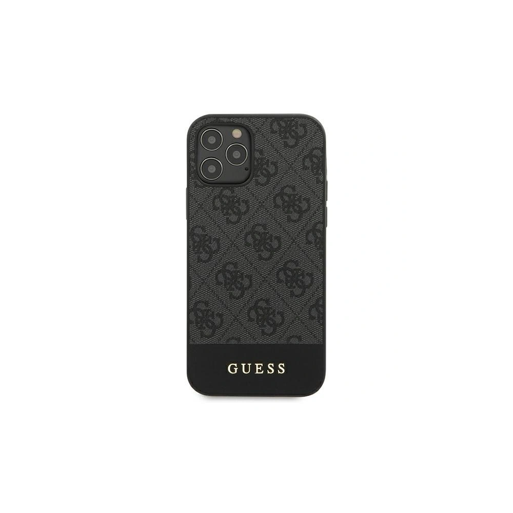 Hurtownia GSM - Etui Guess GUHCP12MG4GLGR Apple iPhone 12/12 Pro szary/grey hardcase 4G Stripe Collection - GUE737GRY - {ean13} - Hurt