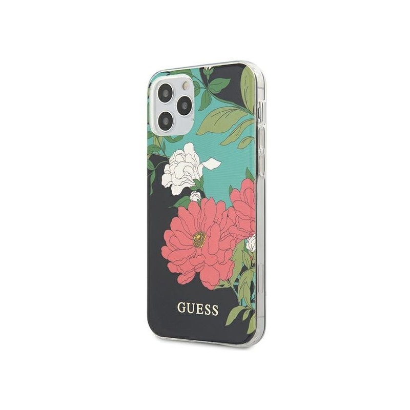 Guess Distributor - 3700740482094 - GUE738BLK - Guess GUHCP12MIMLFL01 Apple iPhone 12/12 Pro black N°1 Flower Collection - B2B homescreen