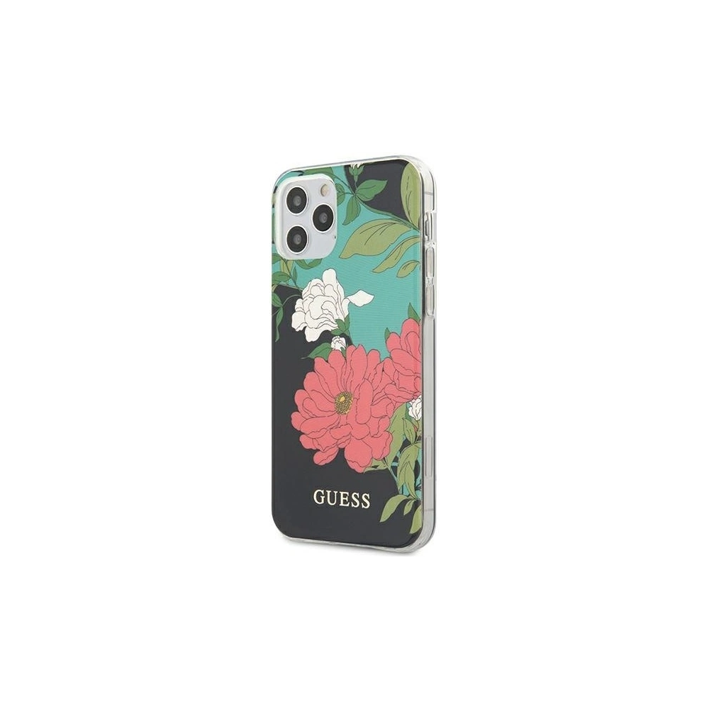 Hurtownia GSM - Etui Guess GUHCP12MIMLFL01 Apple iPhone 12/12 Pro czarny/black N°1 Flower Collection - GUE738BLK - {ean13} - Hurt
