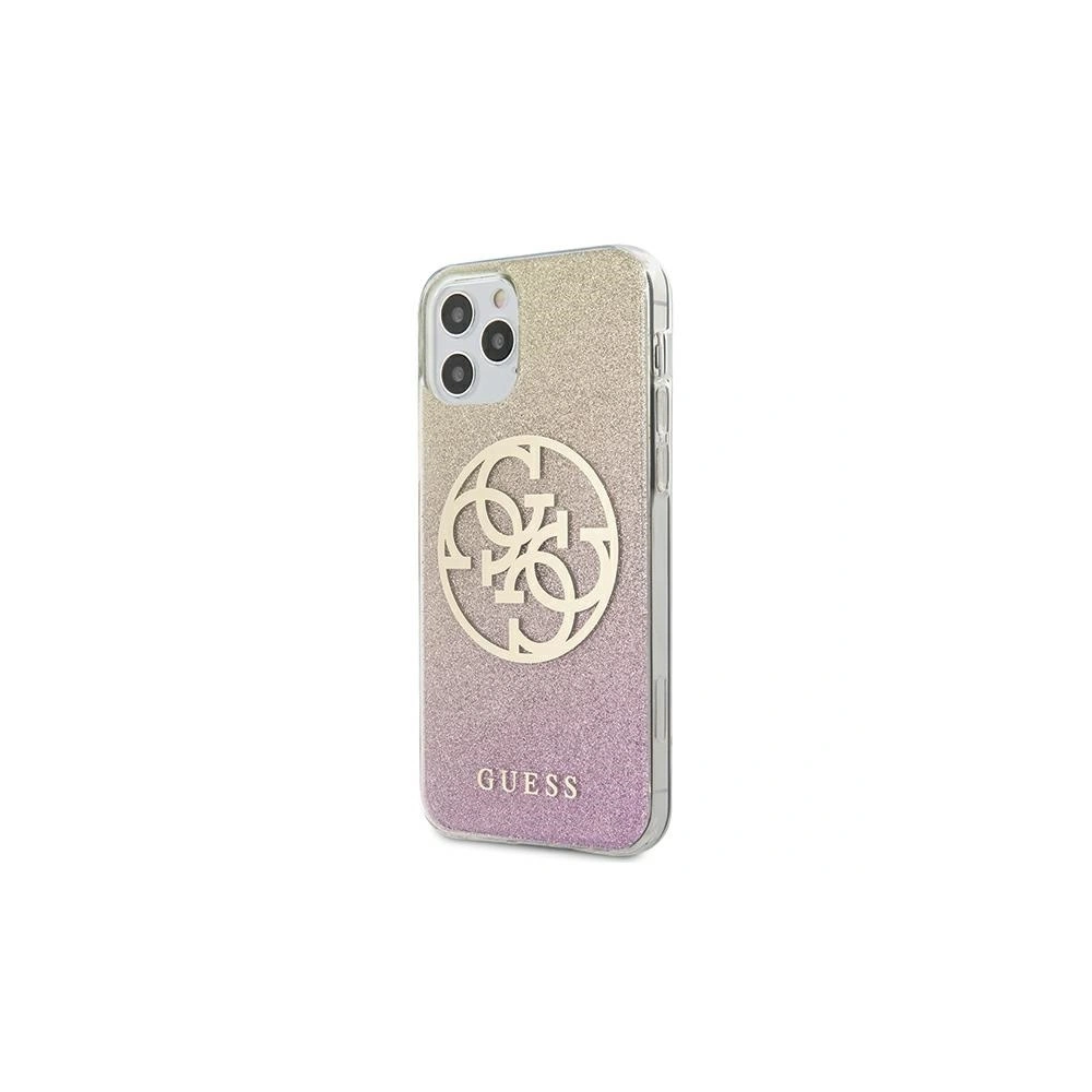 Wholesale Guess GUHCP12MPCUGLPGG Apple iPhone 12/12 Pro gold pink hard case Glitter Gradient 4G Circle Logo - GUE741RS - {ean13} - Hurt