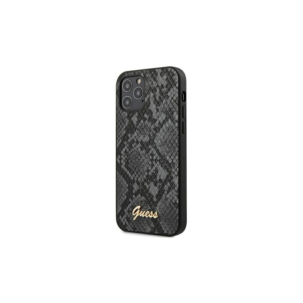Hurtownia GSM - Etui Guess GUHCP12MPUSNSMLBK Apple iPhone 12/12 Pro czarny/black hardcase Script Python Collection - GUE744BLK - {ean13} - Hurt