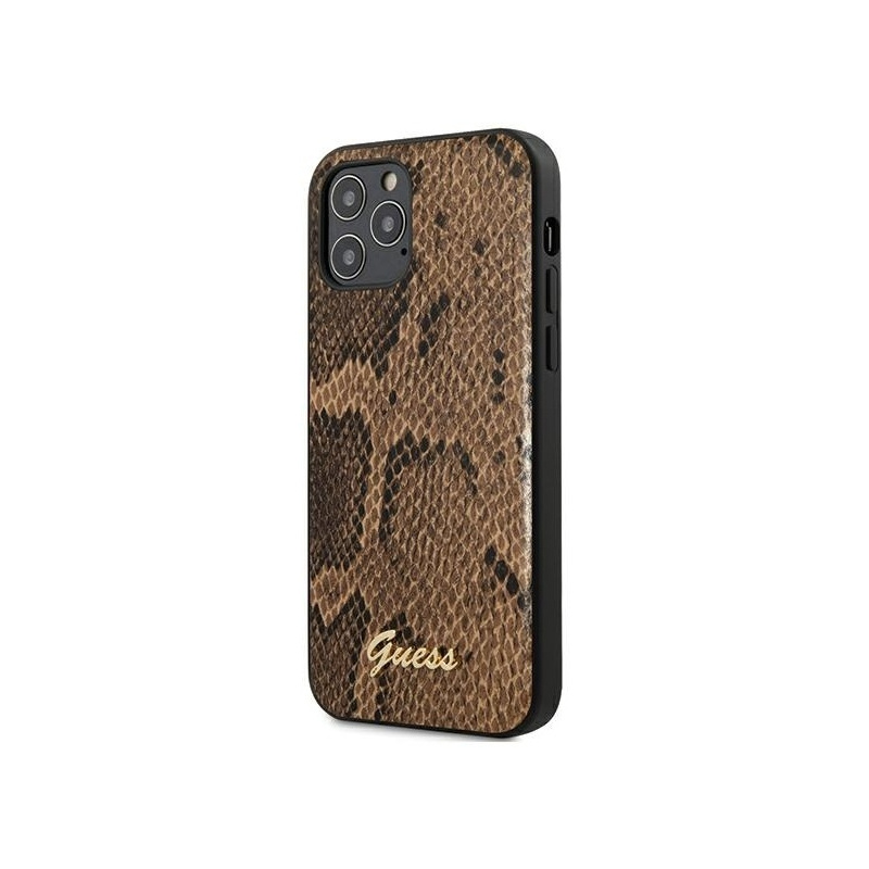 Hurtownia Guess - 3700740480953 - GUE745BR - Etui Guess GUHCP12MPUSNSMLBR Apple iPhone 12/12 Pro brązowy/brown hardcase Script Python Collection - B2B homescreen