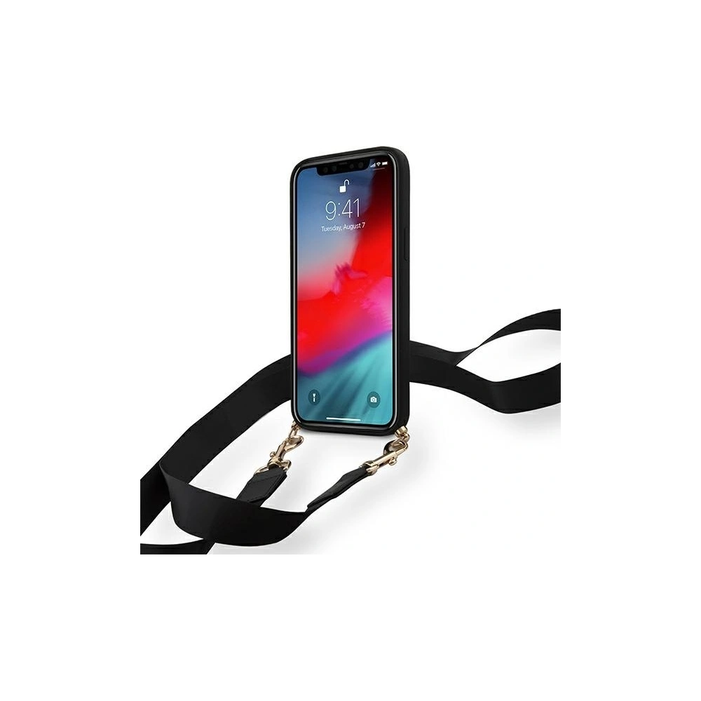 Wholesale Guess GUHCP12MPUSTCRBK Apple iPhone 12/12 Pro black hardcase Silicone Printed Logo Strap - GUE746BLK - {ean13} - Hurt
