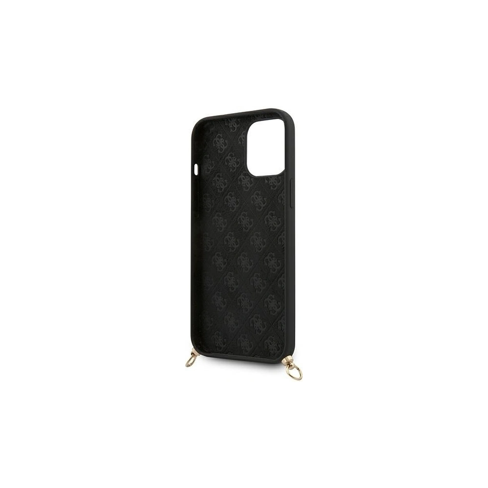 Wholesale Guess GUHCP12MPUSTCRBK Apple iPhone 12/12 Pro black hardcase Silicone Printed Logo Strap - GUE746BLK - {ean13} - Hurt