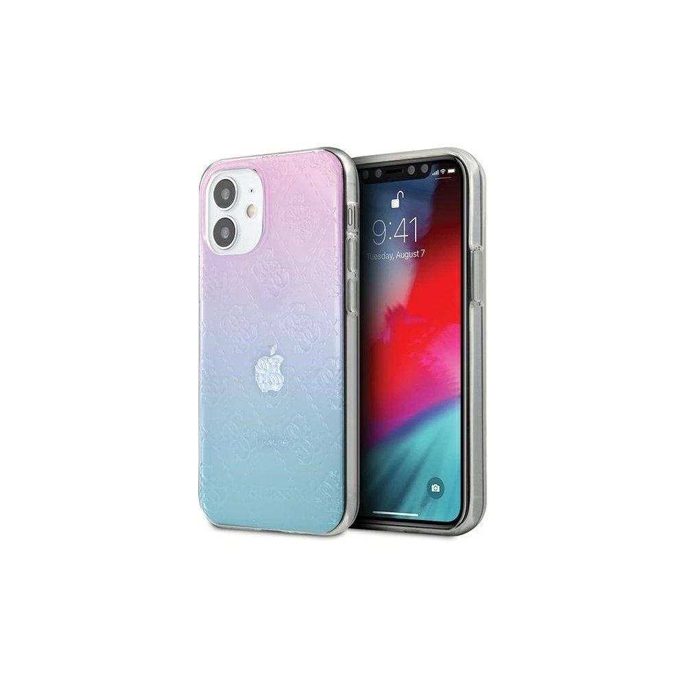 Wholesale Guess GUHCP12S3D4GGBP Apple iPhone 12 mini blue&pink hardcase 4G 3D Pattern Collection - GUE747BLUPNK - {ean13} - Hurt