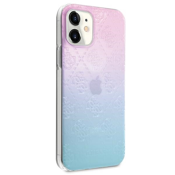 Kryt Guess GUHCP12S3D4GGBP Apple iPhone 12 mini blue&pink hardcase 4G 3D Pattern Collection