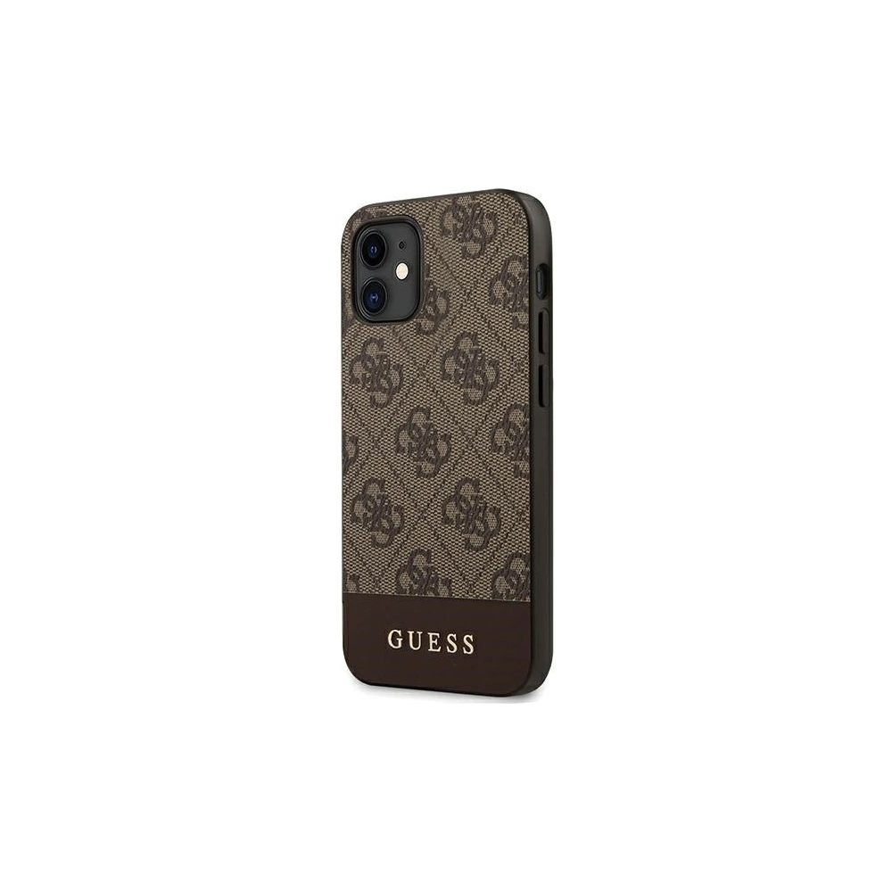 Hurtownia GSM - Etui Guess GUHCP12SG4GLBR Apple iPhone 12 mini brązowy/brown hardcase 4G Stripe Collection - GUE750BR - {ean13} - Hurt