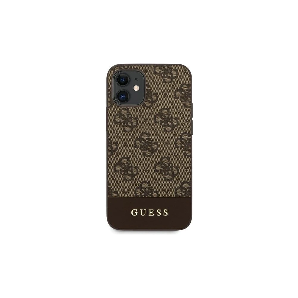 Wholesale Guess GUHCP12SG4GLBR Apple iPhone 12 mini brown hardcase 4G Stripe Collection - GUE750BR - {ean13} - Hurt