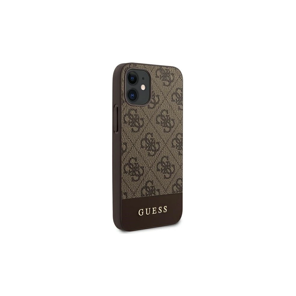 Hurtownia GSM - Etui Guess GUHCP12SG4GLBR Apple iPhone 12 mini brązowy/brown hardcase 4G Stripe Collection - GUE750BR - {ean13} - Hurt