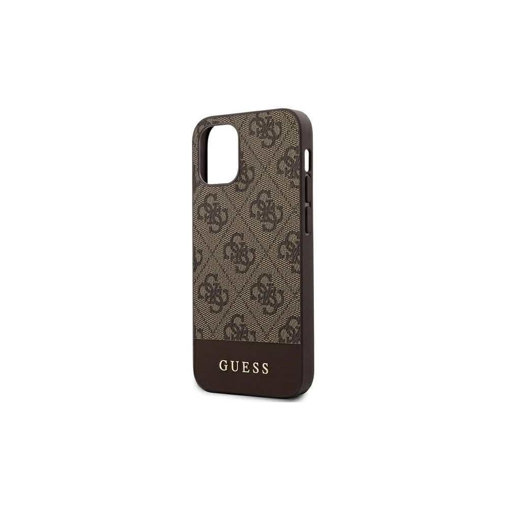 Hurtownia GSM - Etui Guess GUHCP12SG4GLBR Apple iPhone 12 mini brązowy/brown hardcase 4G Stripe Collection - GUE750BR - {ean13} - Hurt