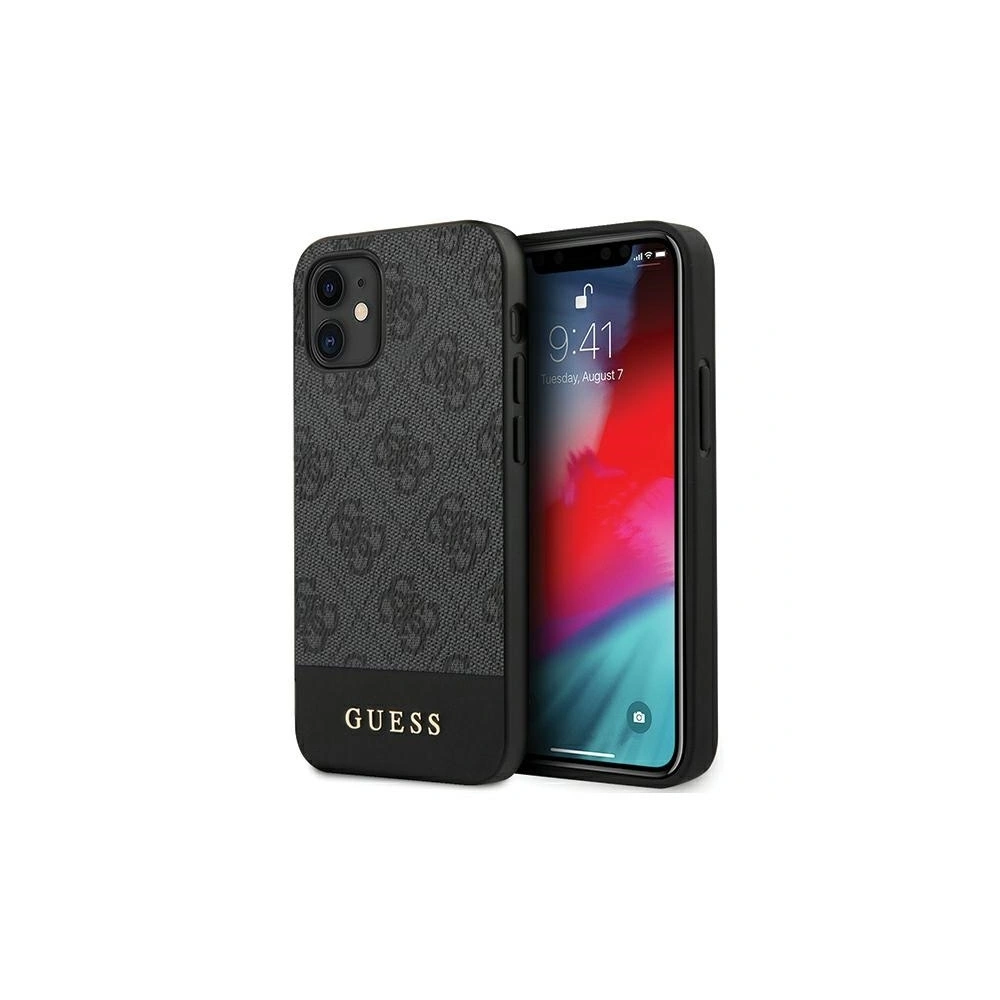 Hurtownia GSM - Etui Guess GUHCP12SG4GLGR Apple iPhone 12 mini szary/grey hardcase 4G Stripe Collection - GUE751GRY - {ean13} - Hurt