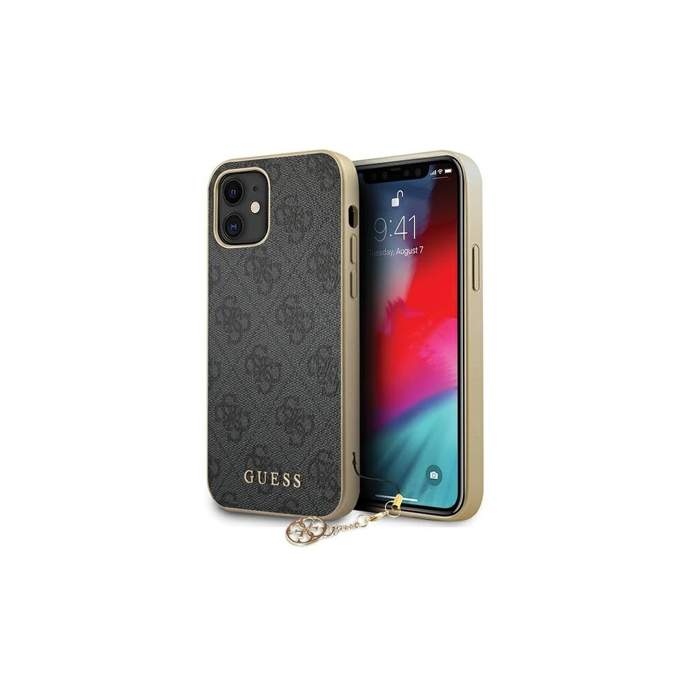 Hurtownia GSM - Etui Guess GUHCP12SGF4GGR Apple iPhone 12 mini szary/grey hardcase 4G Charms Collection - GUE752GRY - {ean13} - Hurt