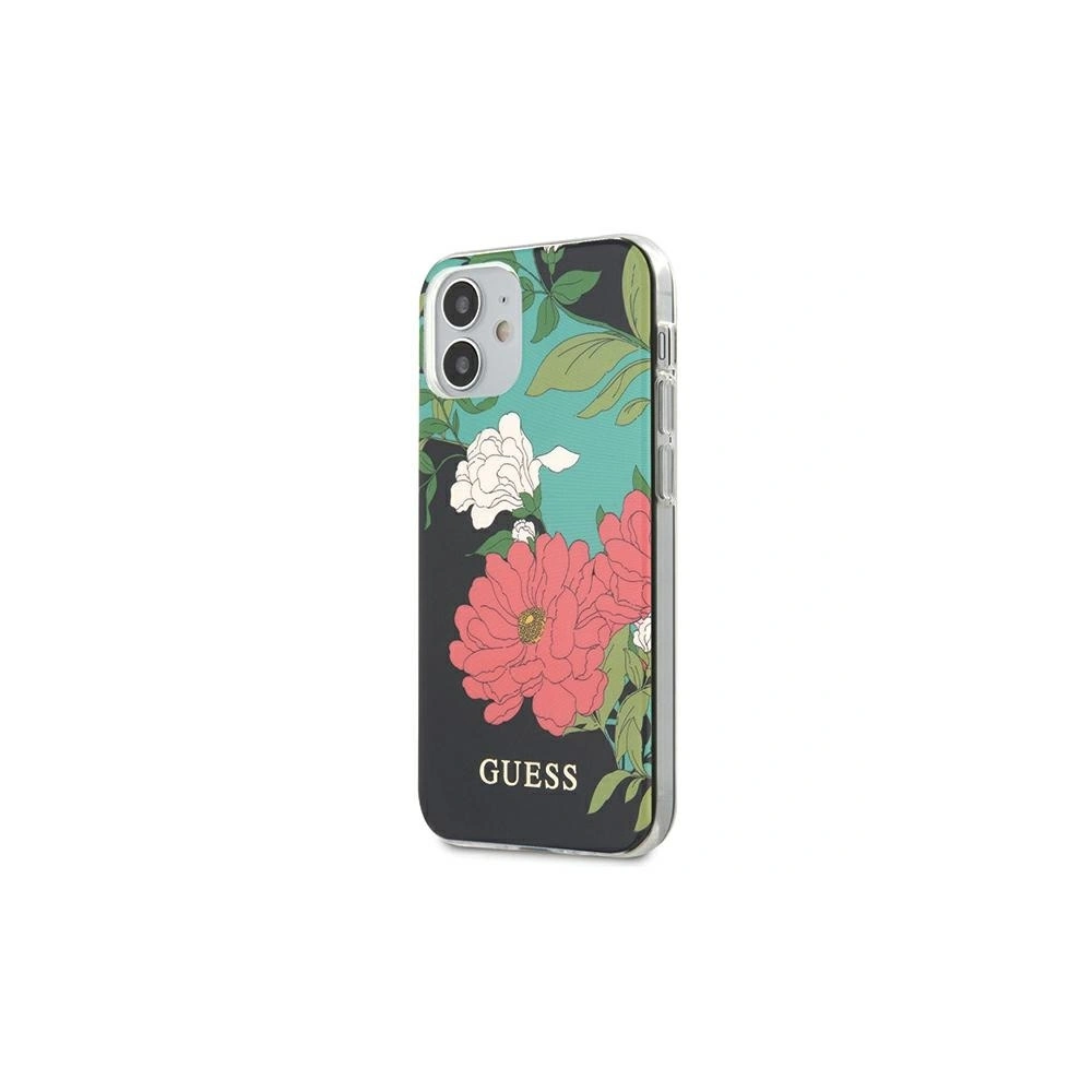 Hurtownia GSM - Etui Guess GUHCP12SIMLFL01 Apple iPhone 12 mini czarny/black N°1 Flower Collection - GUE753BLK - {ean13} - Hurt