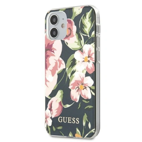 Etui Guess GUHCP12SIMLFL03 Apple iPhone 12 mini granatowy/navy N°3 Flower Collection