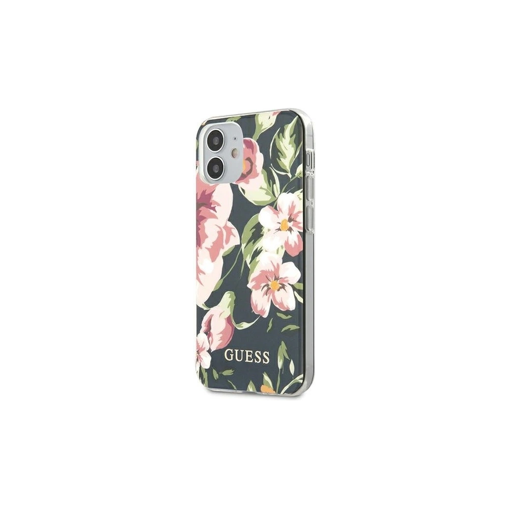 Hurtownia GSM - Etui Guess GUHCP12SIMLFL03 Apple iPhone 12 mini granatowy/navy N°3 Flower Collection - GUE754NAV - {ean13} - Hurt