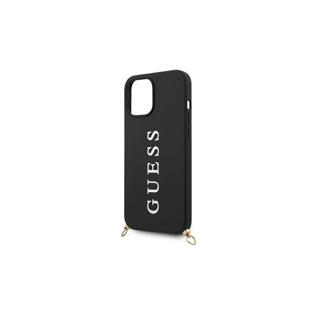 Hurtownia GSM - Etui Guess GUHCP12SPUSTCRBK Apple iPhone 12 mini schwarz/czarny Hardcase Silikon Bedrucktes Logo Band - GUE760BLK - {ean13} - Hurt