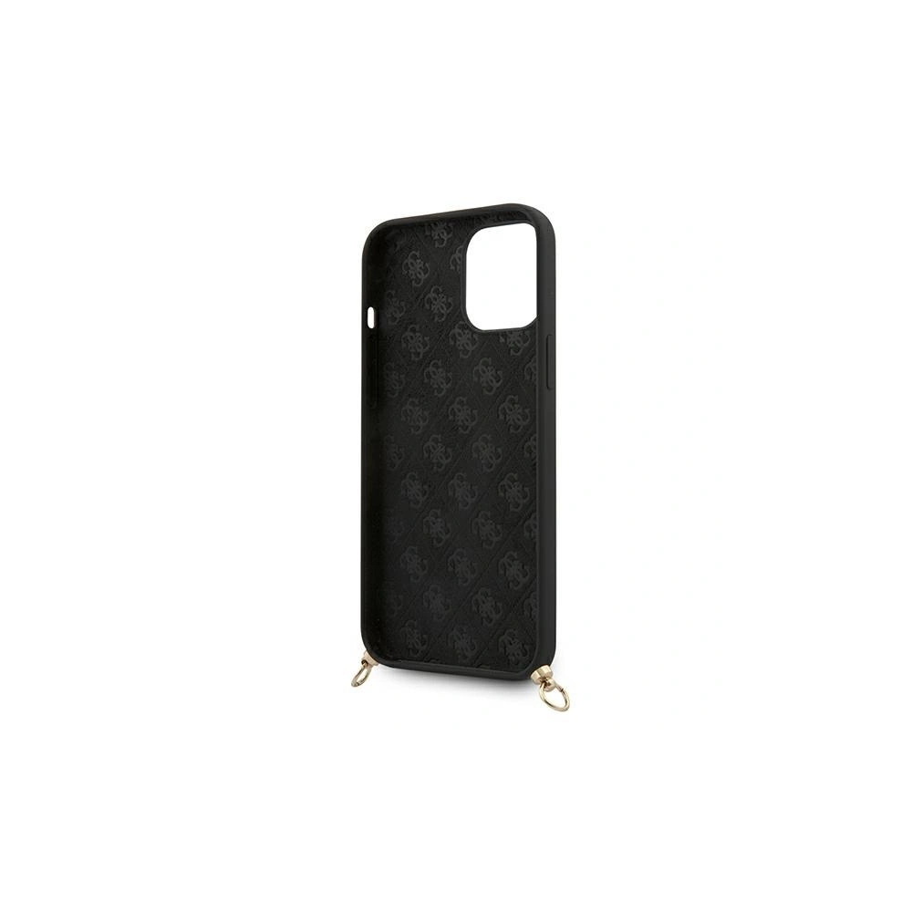 Wholesale Guess GUHCP12SPUSTCRBK Apple iPhone 12 mini black hardcase Silicone Printed Logo Strap - GUE760BLK - {ean13} - Hurt