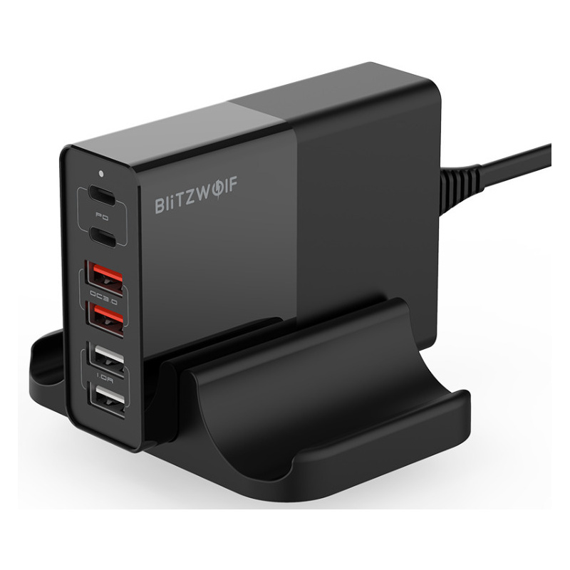 Hurtownia BlitzWolf - 5907489604734 - BLZ306 - Ładowarka 6x USB Blitzwolf BW-S16, QC 3.0, PD3.0, 75W (Czarny) - B2B homescreen
