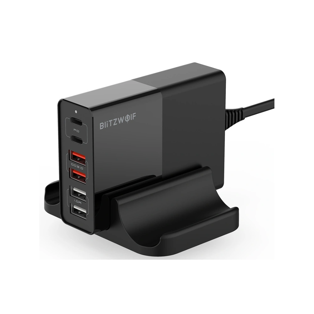 Hurtownia GSM - Ładowarka 6x USB Blitzwolf BW-S16, QC 3.0, PD3.0, 75W (Czarny) - BLZ306 - {ean13} - Hurt