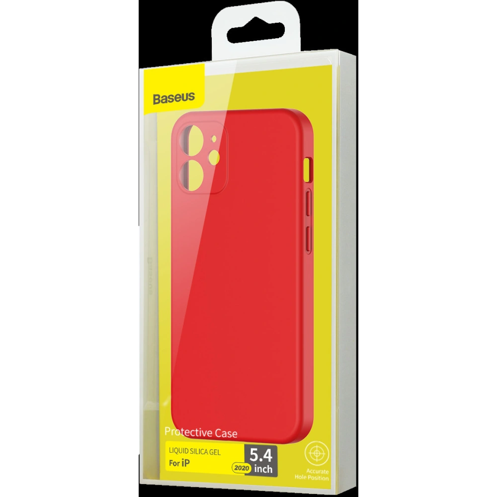 Wholesale Baseus Liquid Silica Gel Case Apple iPhone 12 mini (red) - BSU1932RED - {ean13} - Hurt