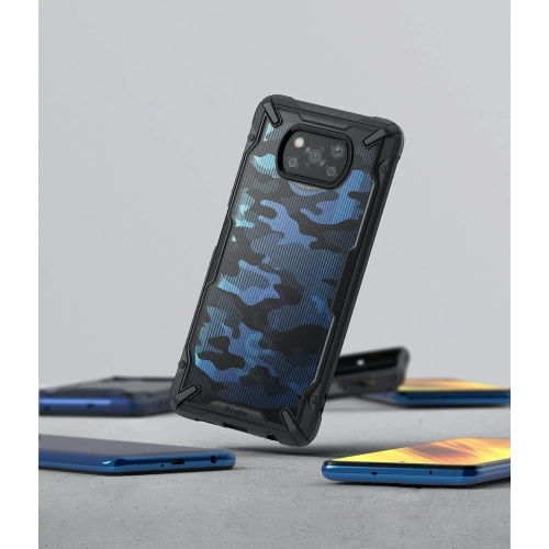 Etui Ringke Fusion-X Pocophone X3/Pro/NFC Camo (Moro) Black