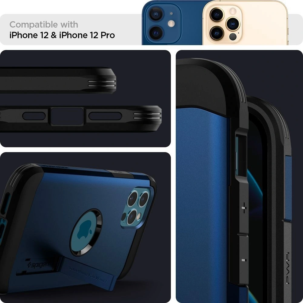 Hurtownia GSM - Etui Spigen Tough Armor Apple iPhone 12/12 Pro Navy Blue - SPN1361BLU - {ean13} - Hurt