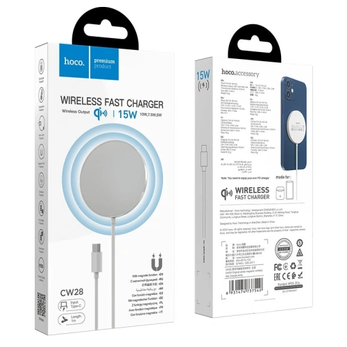 Bezprzewodowa ładowarka hoco CW28 z MagSafe 15W White