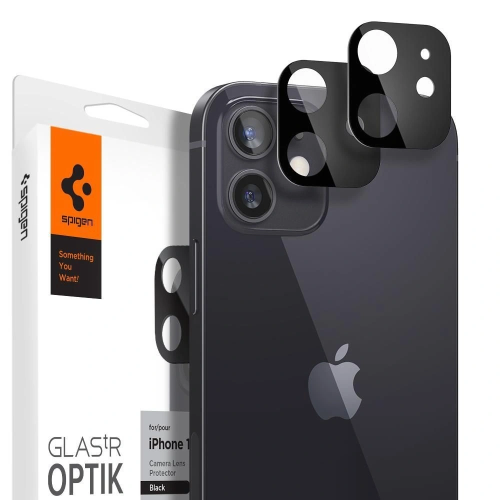 Szkło hartowane na aparat Spigen Optik Camera Lens Apple iPhone 12 Black