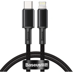 USB-C zu Lightning Kabel Baseus Hochdicht geflochten, 20W, 5A, PD, 1m (schwarz)