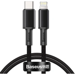 USB-C zu Lightning Kabel Baseus Hochdichte Geflochten, 20W, 5A, PD, 2m (schwarz)