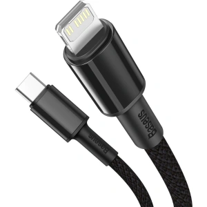 USB-C zu Lightning Kabel Baseus Hochdichte Geflochten, 20W, 5A, PD, 2m (schwarz)