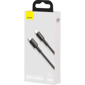 USB-C zu Lightning Kabel Baseus Hochdichte Geflochten, 20W, 5A, PD, 2m (schwarz)