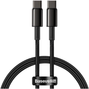 Kabel USB-C do USB-C Baseus Tungsten Gold, 100W, 1m (czarny)