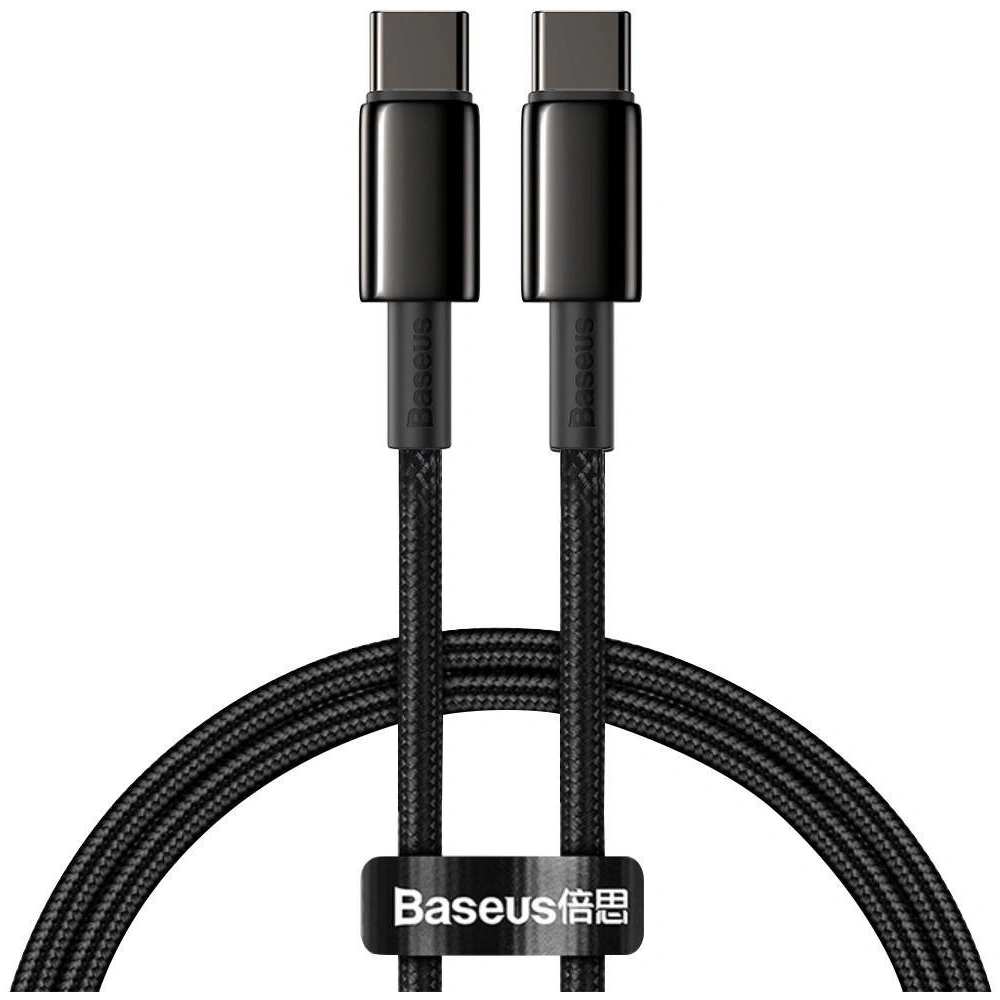 Hurtownia GSM - USB-C zu USB-C Kabel Baseus Tungsten Gold, 100W, 1m (schwarz) - BSU1949BLK - {ean13} - Hurt