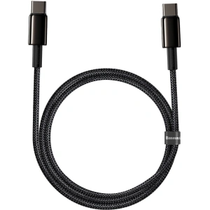 Kabel USB-C do USB-C Baseus Tungsten Gold, 100W, 1m (czarny)