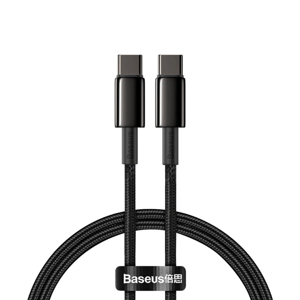 Hurtownia GSM - Kabel USB-C do USB-C Baseus Tungsten Gold, 100W, 2m (czarny) - BSU1950BLK - {ean13} - Hurt