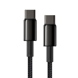 Kabel USB-C do USB-C Baseus Tungsten Gold, 100W,  2m (czarny)