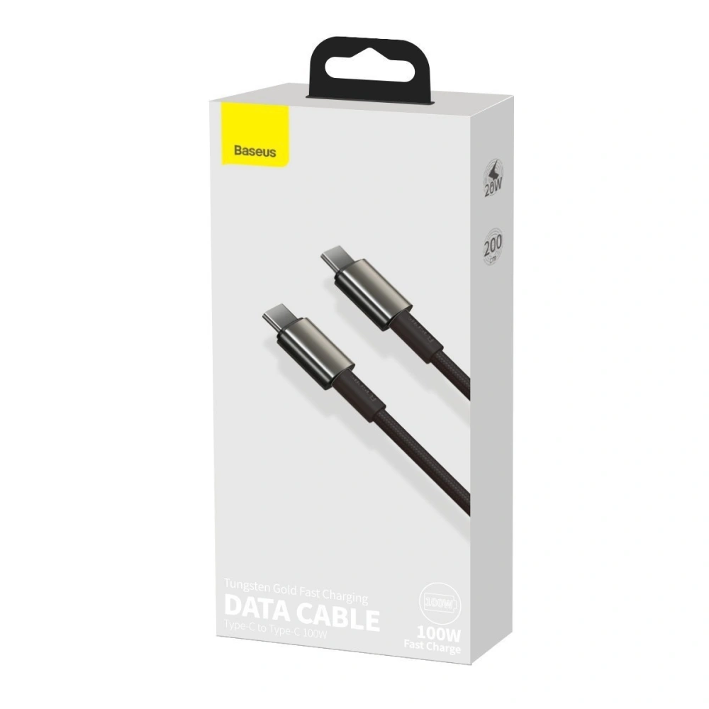 Hurtownia GSM - Kabel USB-C do USB-C Baseus Tungsten Gold, 100W, 2m (czarny) - BSU1950BLK - {ean13} - Hurt