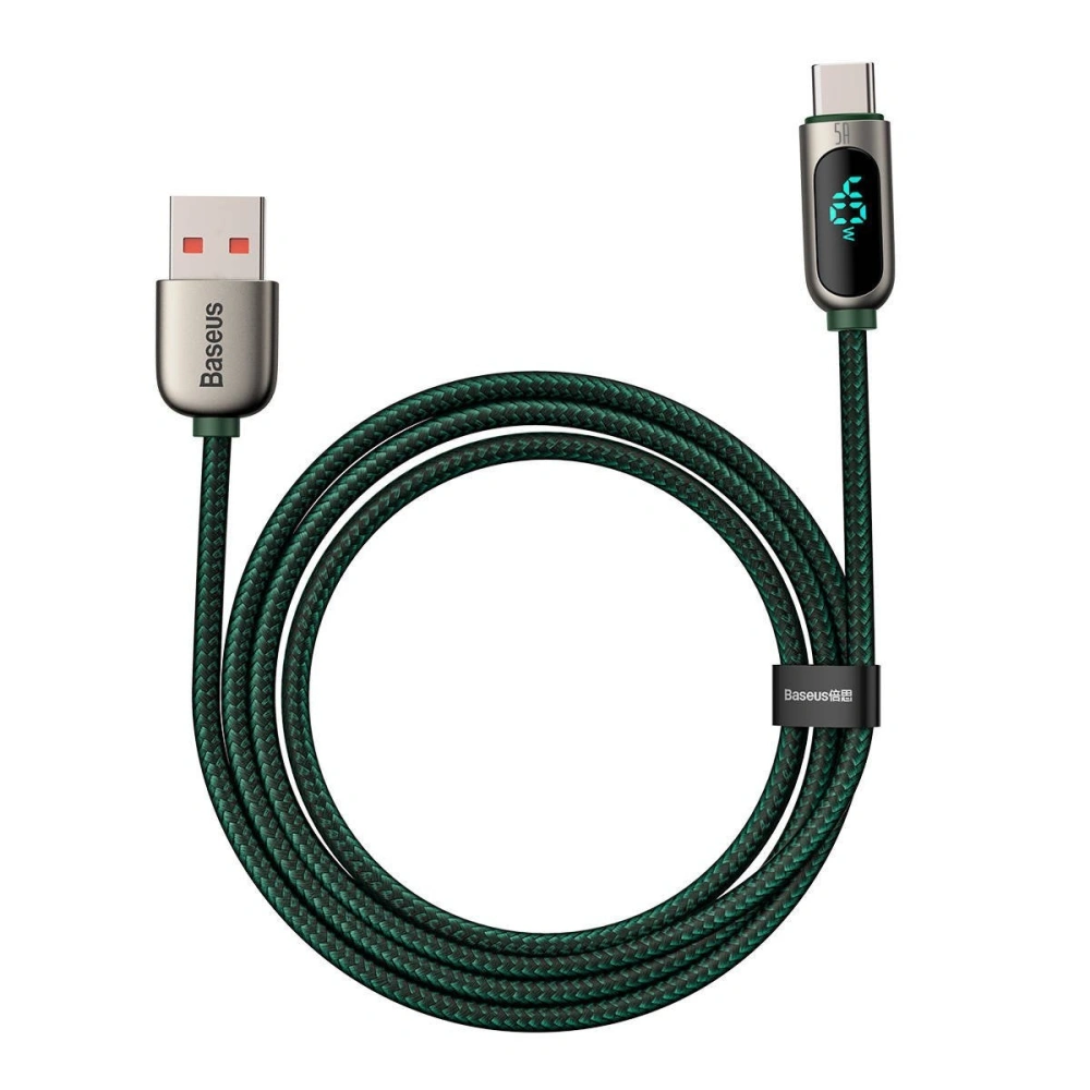 Hurtownia GSM - USB-C zu USB Kabel Baseus Display, 5A, 1m (grün) - BSU1951GRN - {ean13} - Hurt