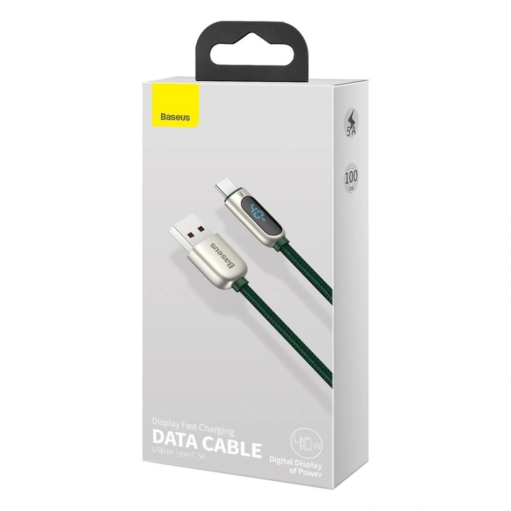 Hurtownia GSM - USB-C zu USB Kabel Baseus Display, 5A, 1m (grün) - BSU1951GRN - {ean13} - Hurt