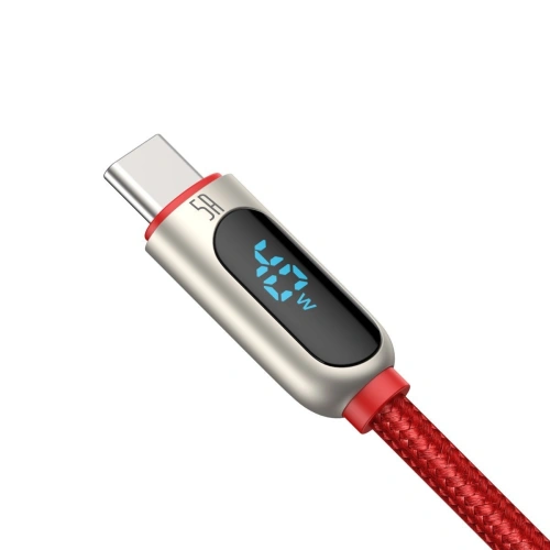 Kabel USB do USB-C Baseus Display, 5A, 1m (czerwony)