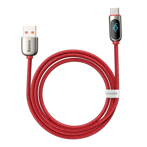 Kabel USB do USB-C Baseus Display, 5A, 1m (czerwony)
