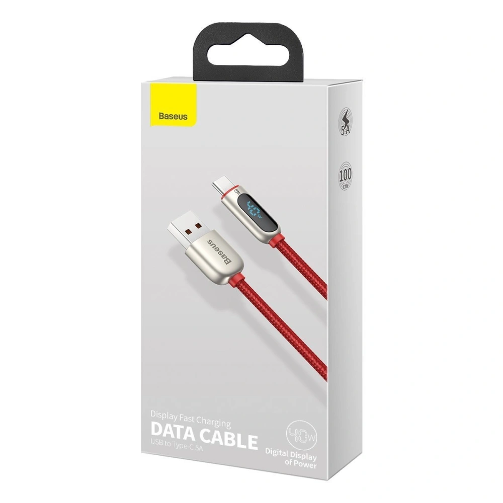 Hurtownia GSM - Kabel USB do USB-C Baseus Display, 5A, 1m (czerwony) - BSU1952RED - {ean13} - Hurt