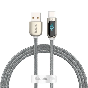 Kabel USB do USB-C Baseus Display, 5A, 1m (srebrny)