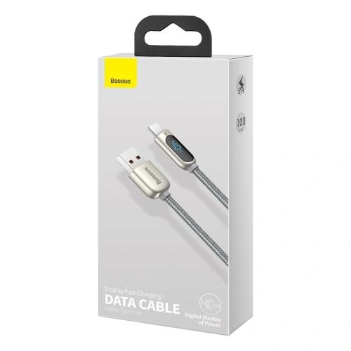 Kabel USB do USB-C Baseus Display, 5A, 1m (srebrny)