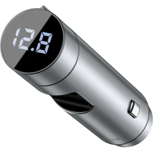 Hurtownia GSM - Transmiter FM Baseus Energy Column, Bluetooth 5.0, 2x USB, 18W (srebrny) - BSU1957SLV - {ean13} - Hurt