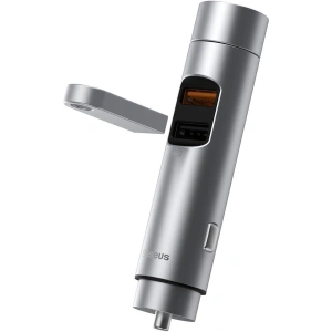 Hurtownia GSM - Transmiter FM Baseus Energy Column, Bluetooth 5.0, 2x USB, 18W (srebrny) - BSU1957SLV - {ean13} - Hurt